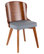 Lumisource Bocello Chair, Walnut and Gray PU Leather