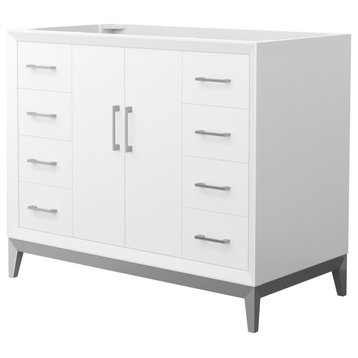 Wyndham Collection WCH818142S-CXSXX-MXX Amici 42" Single - White / Brushed