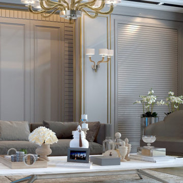 Living Room with Murano Glass Wall Lamp TIEPOLO - www.piumati.com