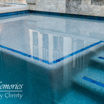 Buckhead Steep Slope Infinity Pool with Seat Wall & Fire Pit