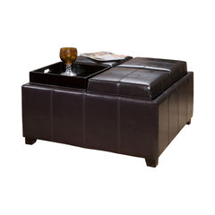 50 Most Por Storage Ottoman With Trays For 2018 Houzz Harley Leather 4 Tray Top Storage Ottoman Espresso