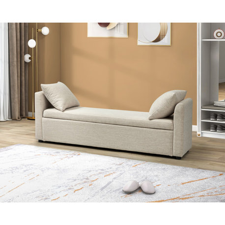 Sara Storage Bench, Beige