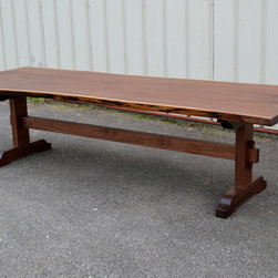 Live Edge Walnut Trestle Table - Dining Tables
