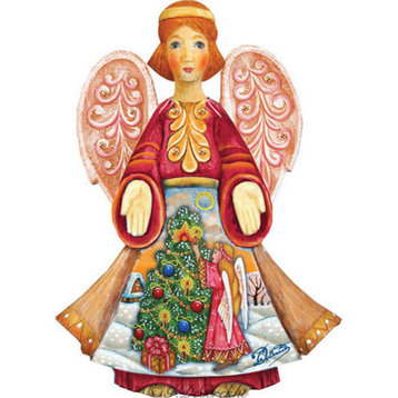 Hand Painted Christmas Tree Angel Figurine