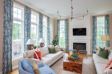 Inspiration for a large transitional living room remodel in Baltimore