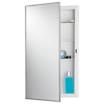 Jensen 781045 Recess 16x26 Reversible Medicine Cabinet With Mirror and 3 Shelves