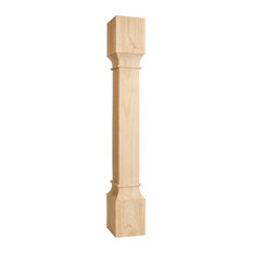 Square Modern Wood Post (Island Leg).  5 x 5 x 35 1/2.  Species: Rubberwood