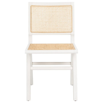 Aramis French Cane Dining Chair, White/Natural, Set of 2