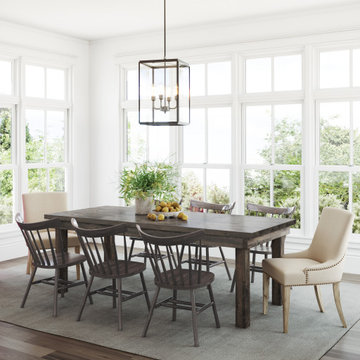 James + James 7’L x 37”W Farmhouse Table in Deep Grey