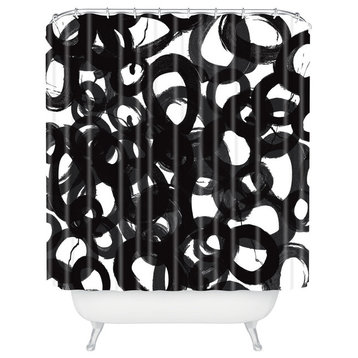 Kent Youngstrom Black Circles Shower Curtain