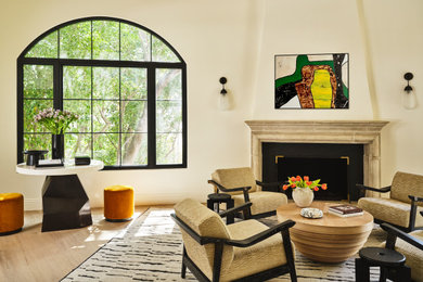 Living room - mediterranean living room idea in Los Angeles