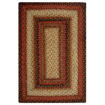 Homespice Decor 10" Square Russet Jute Braided Rug
