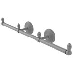 Allied Brass - Monte Carlo 3 Arm Guest Towel Holder, Matte Gray - This elegant wall mount towel holder adds style and convenience to any bathroom decor. The towel holder features three sections to keep a set of hand towels easily accessible around the bathroom. Ideally sized for hand towels and washcloths, the towel holder attaches securely to any wall and complements any bathroom decor ranging from modern to traditional, and all styles in between. Made from high quality solid brass materials and provided with a lifetime designer finish, this beautiful towel holder is extremely attractive yet highly functional. The guest towel holder comes with the 22.5 inch bar, two wall brackets with finials, two matching end finials, plus the hardware necessary to install the holder.