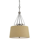 Cal - Cal FX-3538/1P Cresco - Three Light Pendant - Shade Included.Textured Steel Finish with Burlap Shade * Number of Bulbs: 3 * Wattage:60W * Bulb Type: * Bulb Included: No * UL Approved:Yes