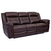 Marcel Manual Reclining Sofa, Dark Brown Genuine Leather