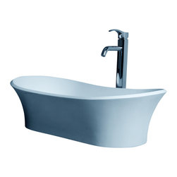 ADM Bathroom Design - ADM Curved Countertop Sink, White, 26", Glossy White - Bathroom Sinks