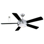 Litex - Litex TIT52SCH5LR Titan - 52" Ceiling Fan with Light Kit - Litex Industries - TIT52SCH5LR Titan Collection 52Titan 52" Ceiling Fa Satine Chrome Revers *UL Approved: YES Energy Star Qualified: n/a ADA Certified: n/a  *Number of Lights: Lamp: 2-*Wattage:6.5w Medium Base LED bulb(s) *Bulb Included:Yes *Bulb Type:Medium Base LED *Finish Type:Satine Chrome