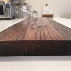 Stained Live Edge Red Oak Serving Board - Serving Trays