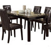 Benzara BM171261 Faux Marble & Pine Wood Dining Table, Brown