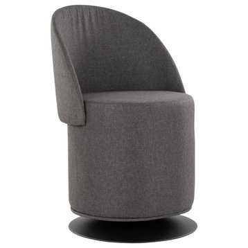Finch Chair, Black Metal, Charcoal Fabric