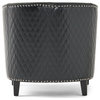 GDF Studio Marion Leather Barrel Armchair, Black