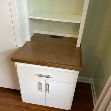 Custom Built Vertical Queen Murphy Bed With Side Shelving & Storage Cabinet