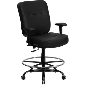 Big and Tall Office Chair WL-735SYG-BK-LEA-AD-GG