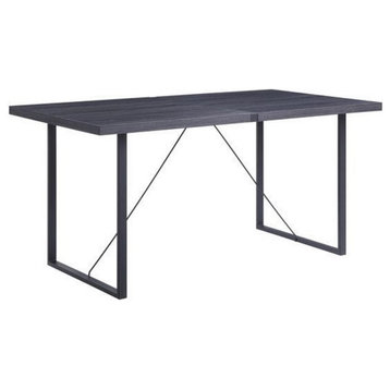 Bowery Hill Contemporary Dinning Table in Gray Oak & Black Finish