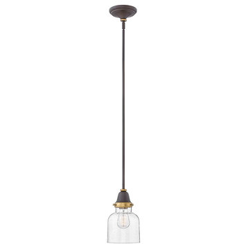 Hinkley Academy Extra Small Cylinder Glass Pendant, Oil Rubbed Bronze