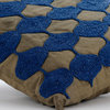Beaded Lattice Trellis Blue Art Silk 16x16 Throw Pillow Cover, Living Blue Tops