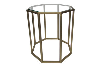 Gold Octagon Side Table