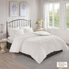 Madison Park Viola Tufted Chenille Damask Comforter/Duvet Cover Mini Set, White