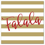 DDCG - "Falala" Canvas Wall Art, 16"x16" - The Falala 16"x16" Canvas Wall Art features a fun Christmas time sentiment in red font on a white and gold striped background. This canvas helps you add some festive flair to your your Christmas decor this season. Durable and lightweight, you take home artwork ready to hang. The result is a piece of artwork that injects striking aesthetic into your home.