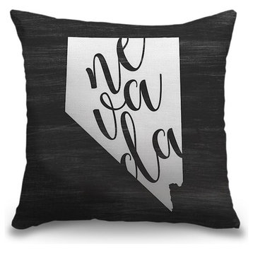 "Home State Typography - Nevada" Outdoor Pillow 20"x20"