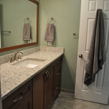 Transitional Bathroom Design with Rain Shower