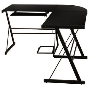 Ryan Rove Becker Metal And Glass Computer Desk Silver