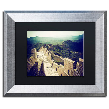 Philippe Hugonnard 'Great Wall XVII' Art, Silver Frame, Black Matte, 14"x11"