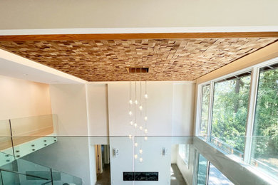 Large minimalist home design photo in Portland