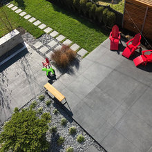 Backyard deck and yard