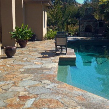 Simons Flagstone Flooring and Stone Fireplace Project