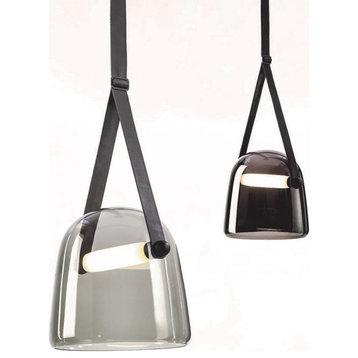 MIRODEMI® Cipières | LED Glass Pendant Light in a Nordic Style, Smoke Gray, Warm Light