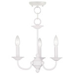 Livex Lighting - Livex Lighting 4153-03 Home Basics - Three Light Mini-Chandelier - Canopy Included: Yes  Canopy DiHome Basics Three Li White *UL Approved: YES Energy Star Qualified: n/a ADA Certified: n/a  *Number of Lights: Lamp: 3-*Wattage:60w Candelabra Base bulb(s) *Bulb Included:No *Bulb Type:Candelabra Base *Finish Type:White