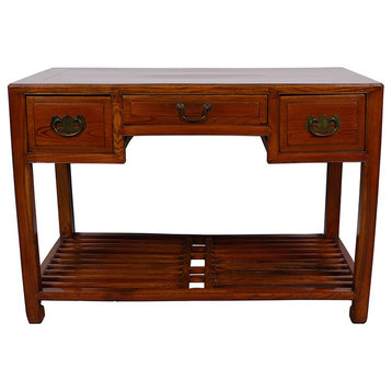 Consigned Antique, Chinese Carved Beech Wood Writing Desk/Console Table