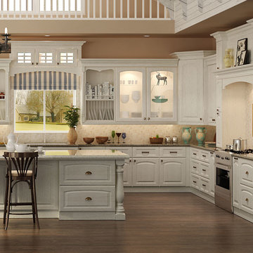 Customized Traditional Red Oak Wood Kitchen Cabinet OP15-S12