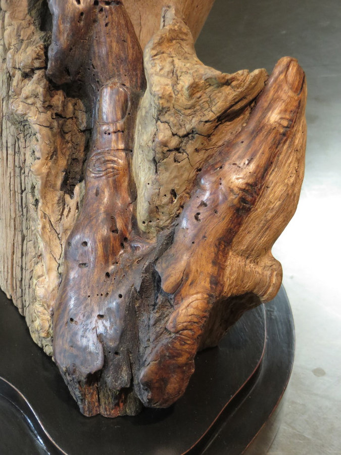 Overcome. Sculpture, Carved Walnut, Beech & Cherry