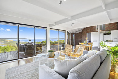 Design ideas for a beach style living room in Geelong.
