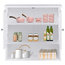 White Wall Mount Bathroom Cabinet with Louver Doors and Metal Knobs