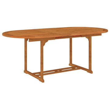 vidaXL Outdoor Dining Table Extendable Garden Patio Table Solid Eucalyptus Wood