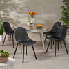 Set of 4 Outdoor Dining Chair, Angled Legs With Armless Mesh Seat, Black Finish