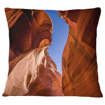 Grand Antelope Canyon Landscape Photography Throw Pillow, 16"x16"